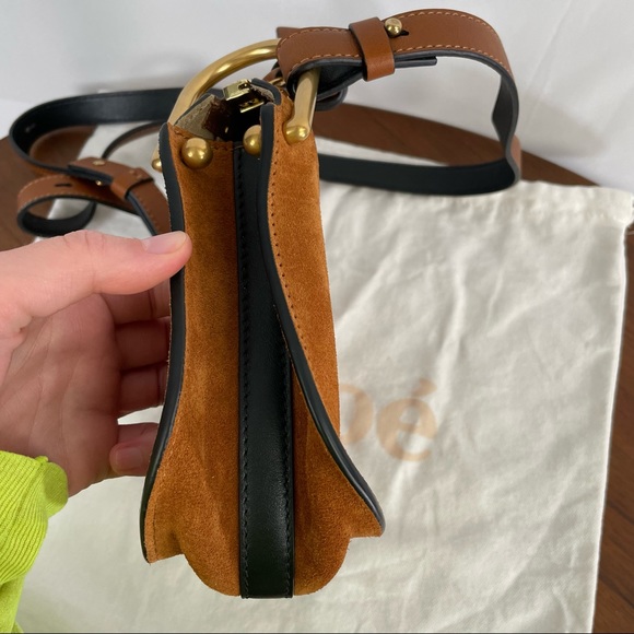 Chloe Suede Hayley Nano Bag Caramel - Picture 9 of 16